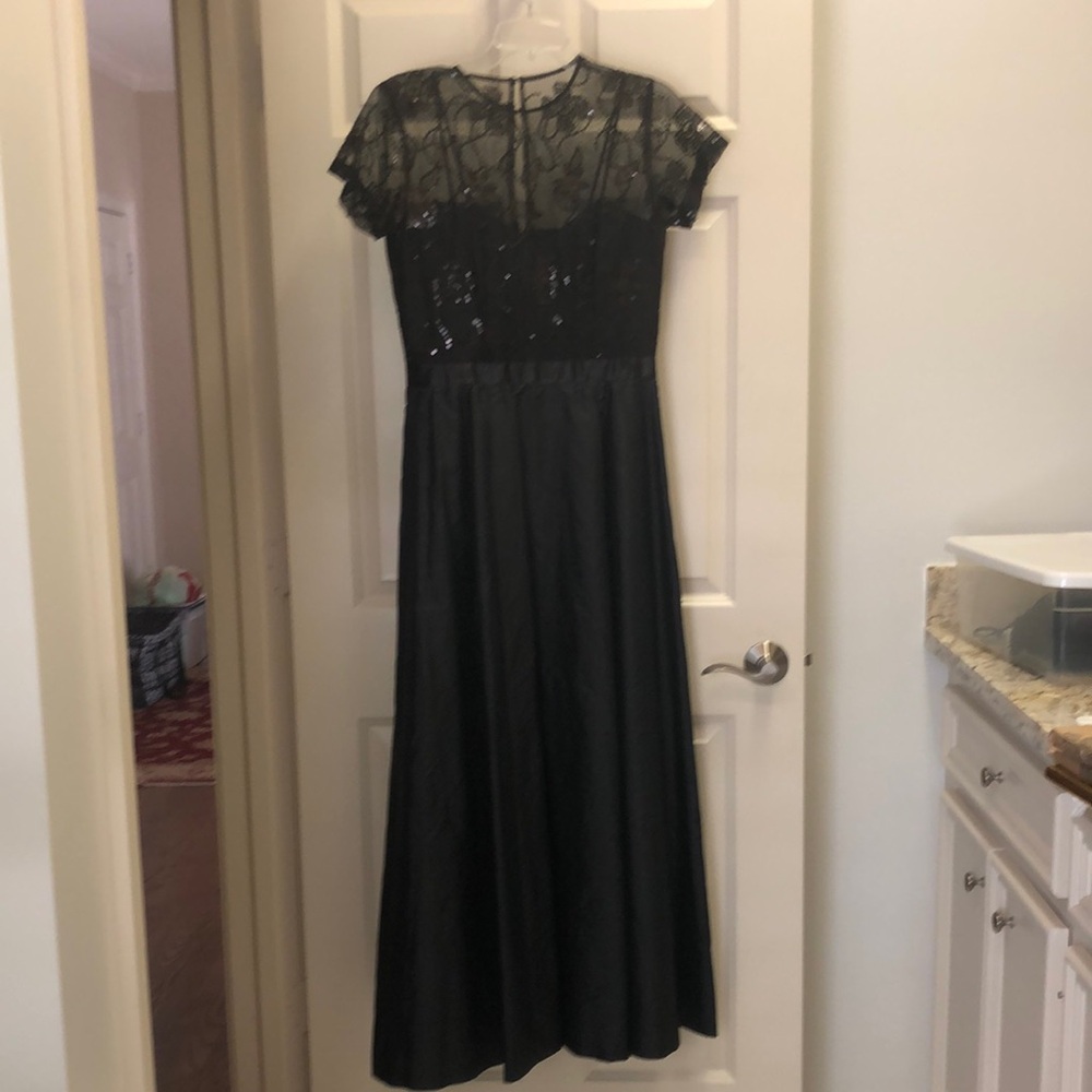 Black silk long dress